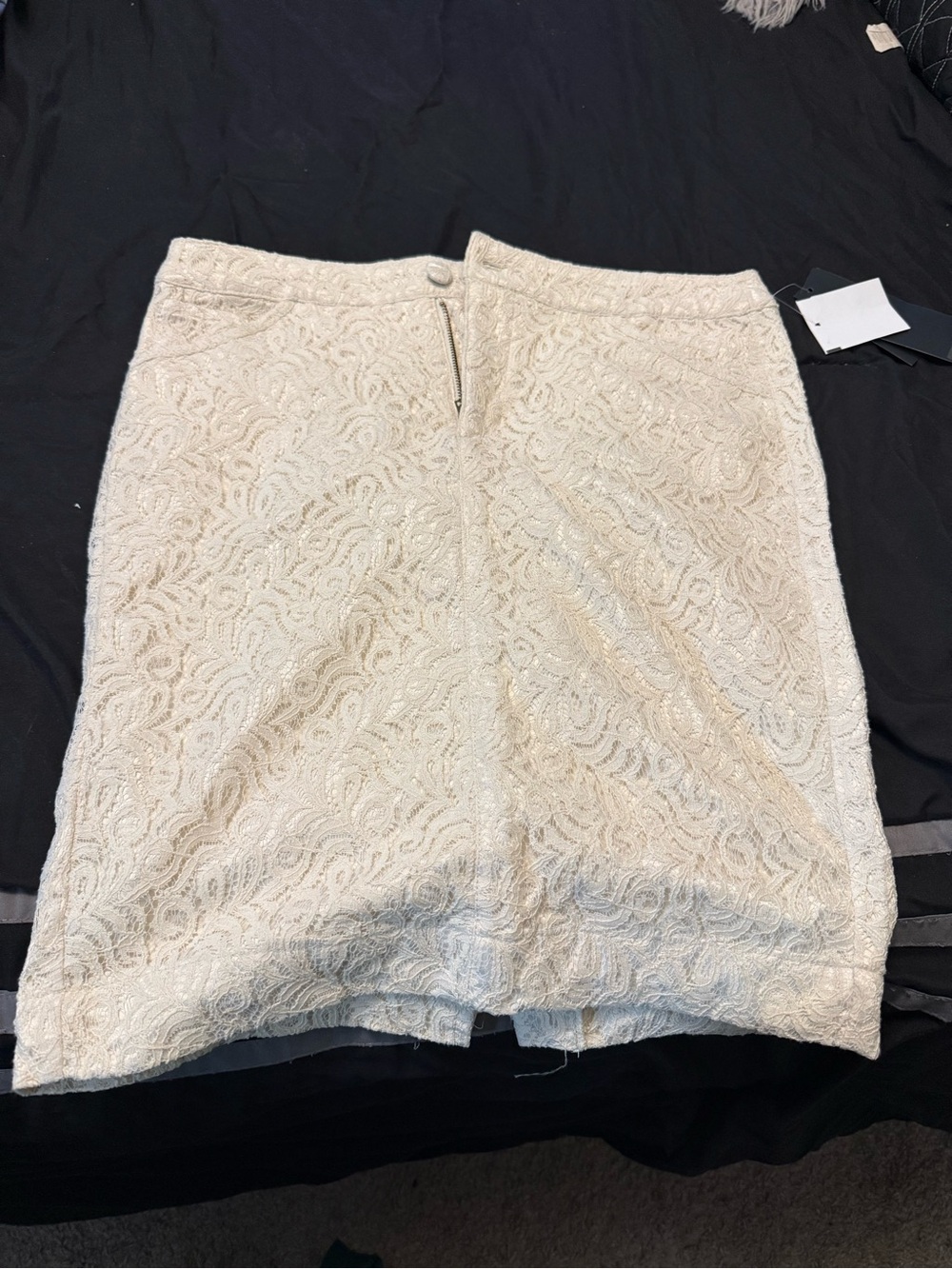 Boom Boom Jeans Cream Lace Pencil Skirt
